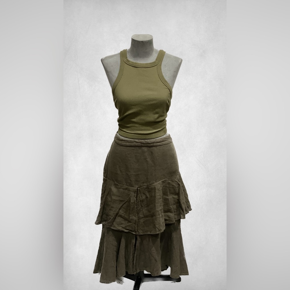 NWT Zara Olive Green Boho skirt